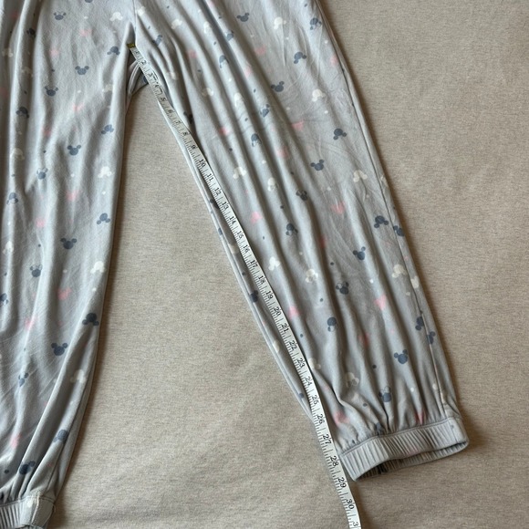Disney Mickey Mouse Gray Fleece Pajama Set Top Pants XXL 2XL Plus Size Womens - Picture 7 of 8